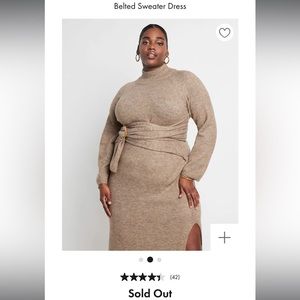 NWT Eloquii Mock Neck Belted Sweater Dress Size 14/16 New With Tags